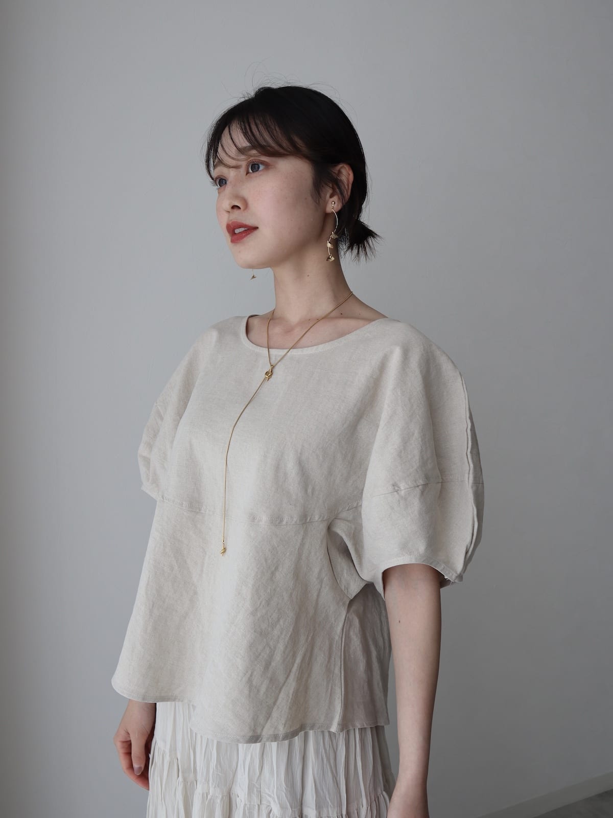 puff sleeve linen tops