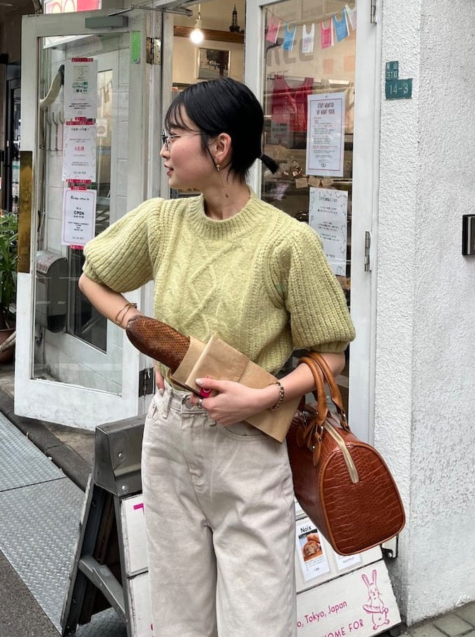half sleeve cable knit