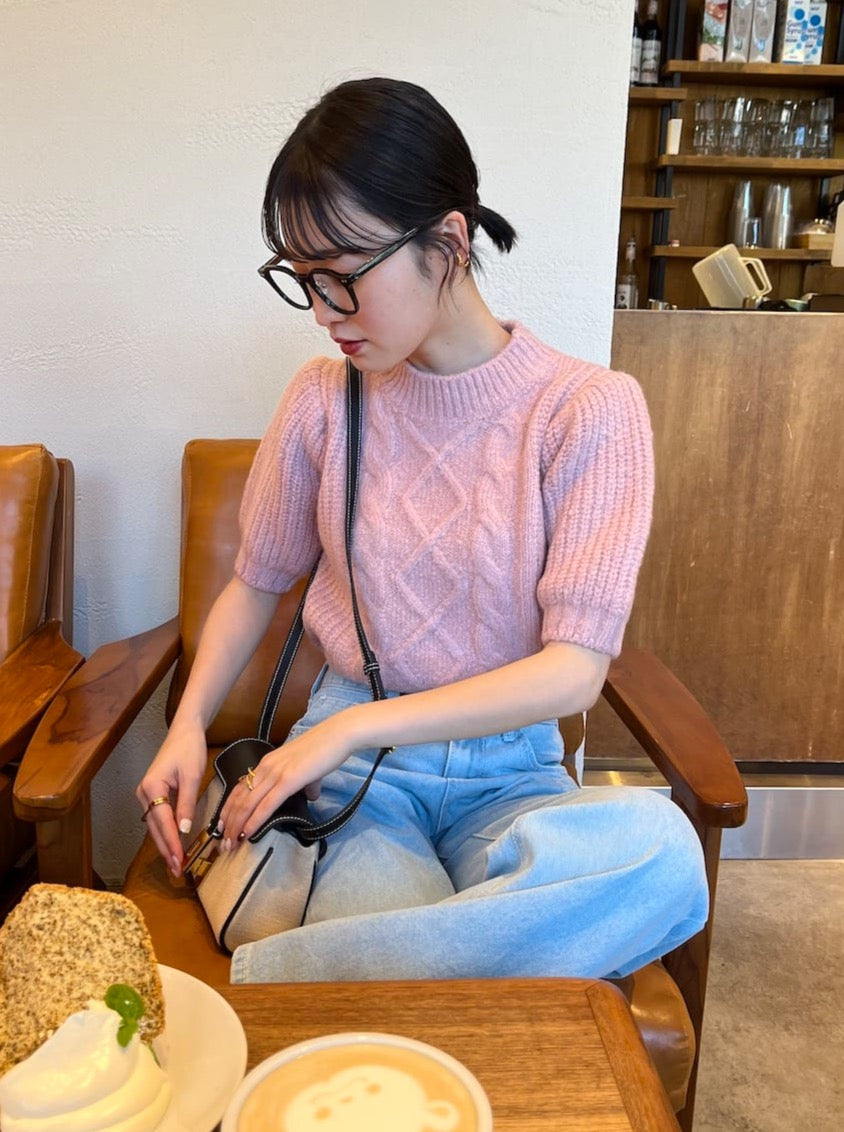 half sleeve cable knit
