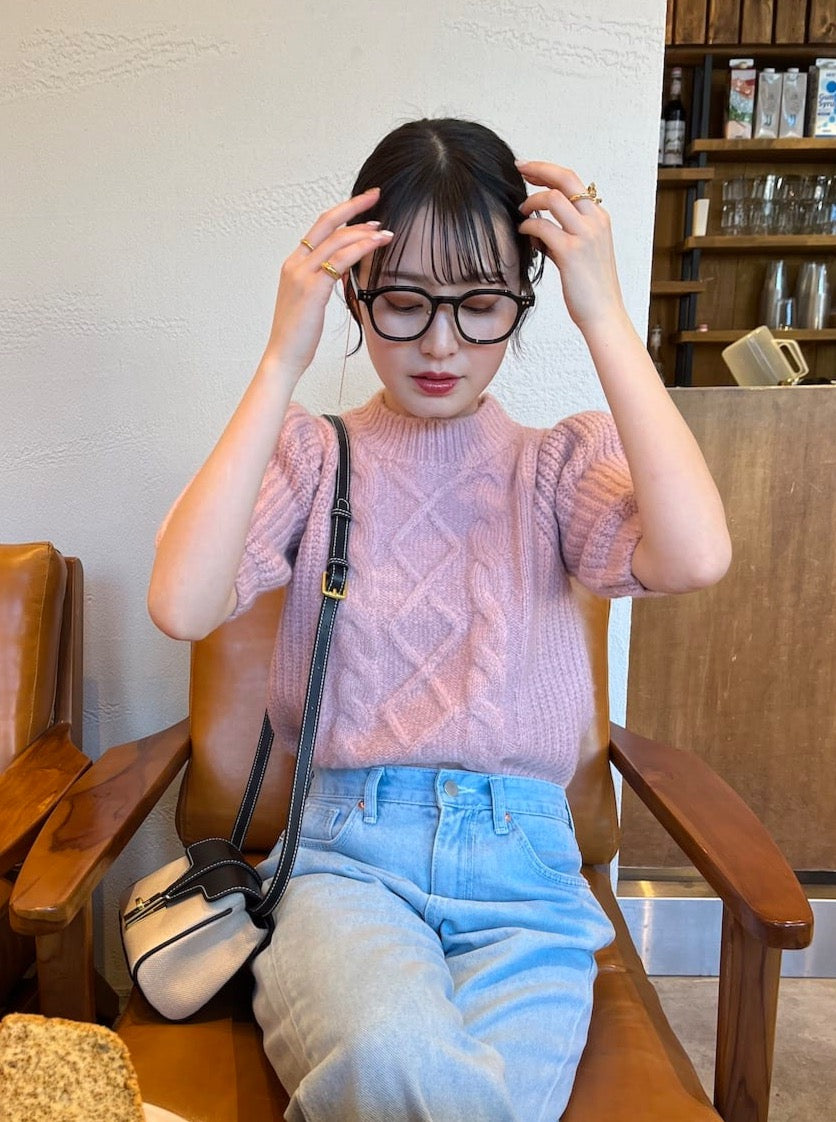 half sleeve cable knit
