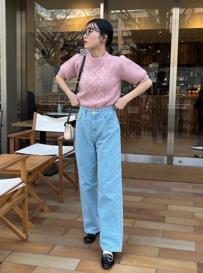 half sleeve cable knit
