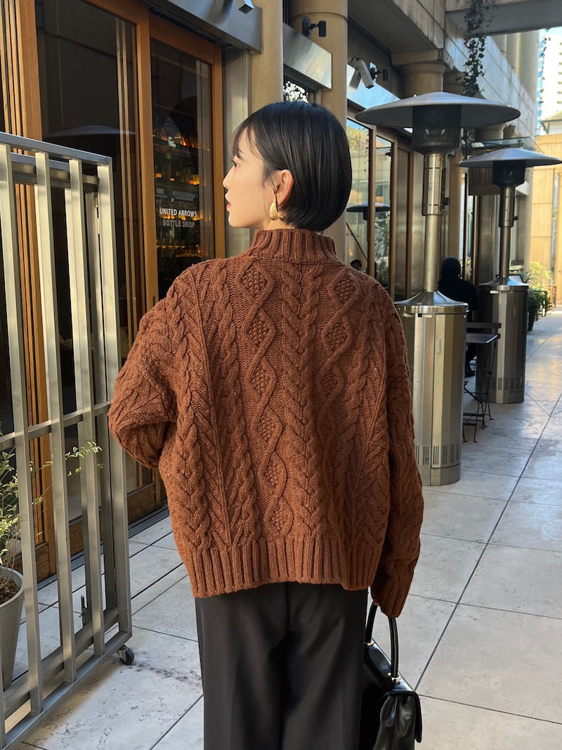 fringe design knit【brown】