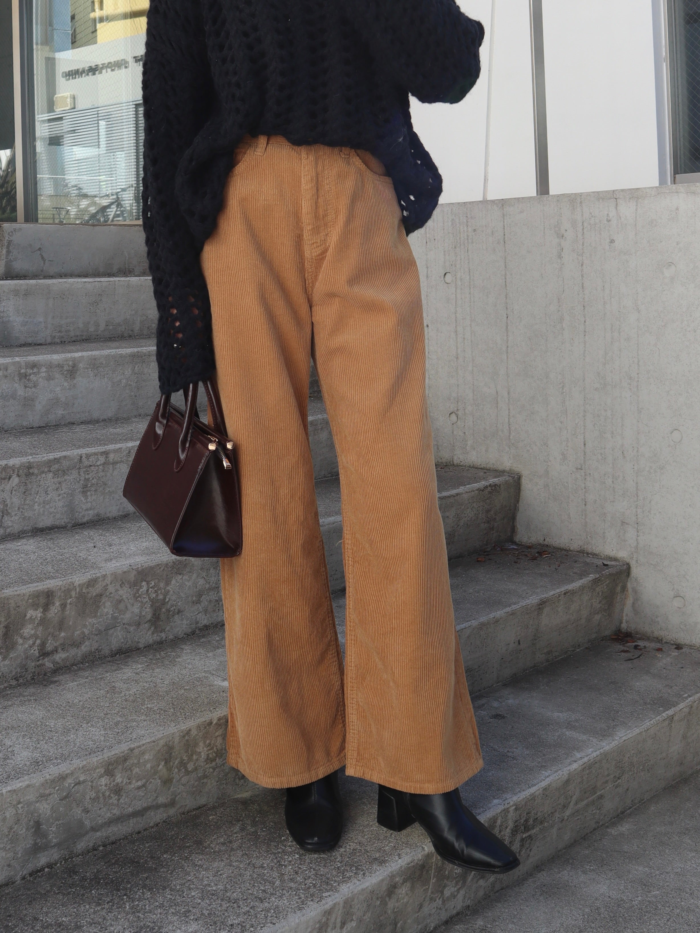 corduroy straight pants【camel】