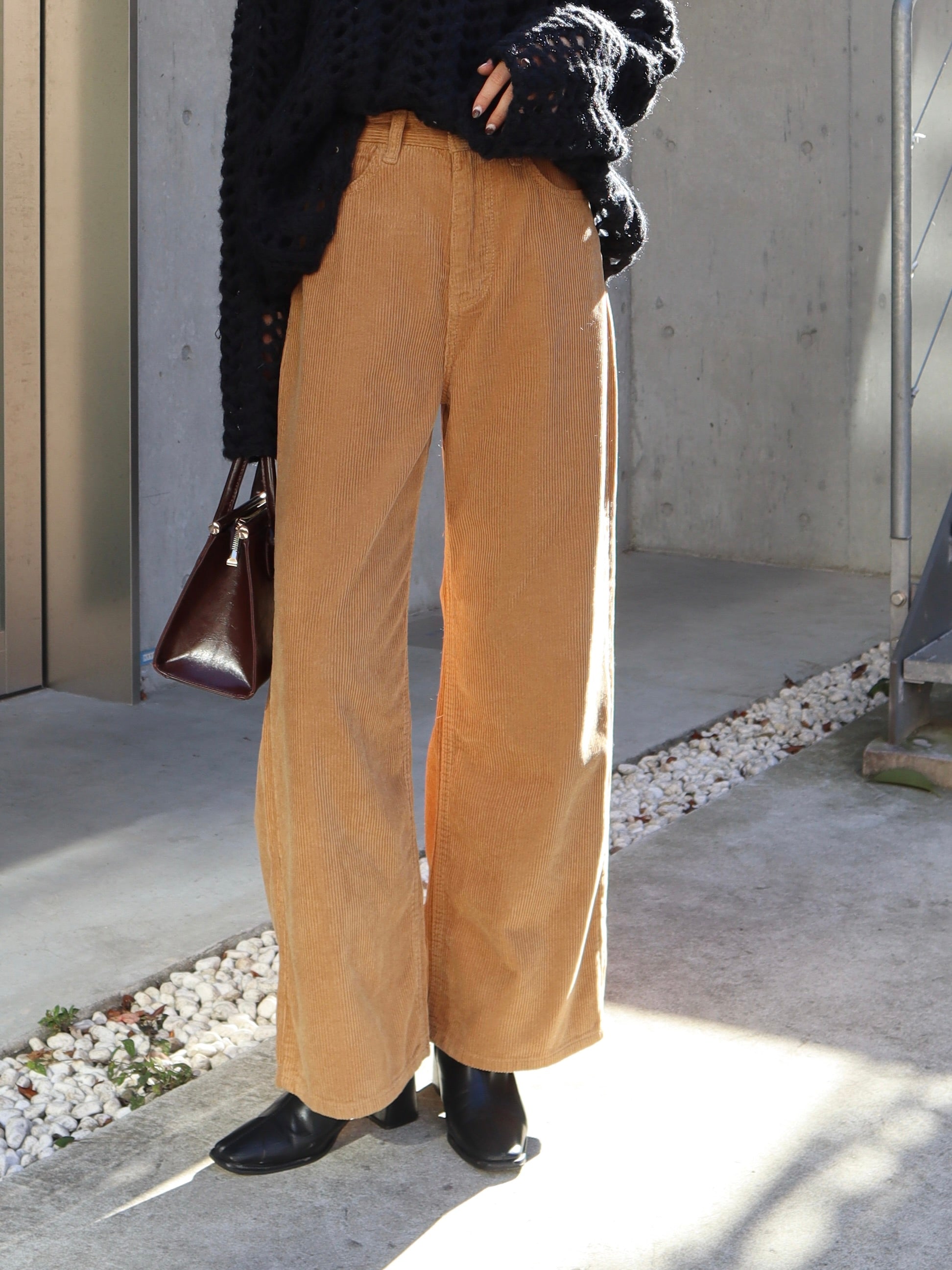 corduroy straight pants【camel】