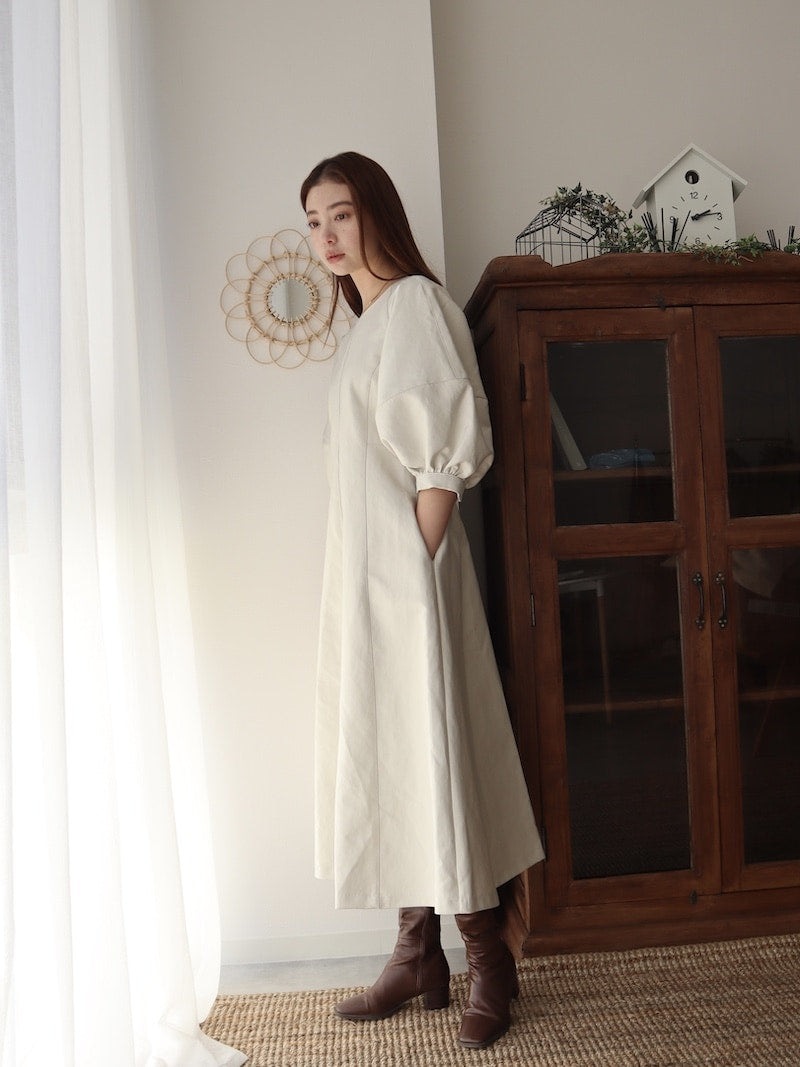soft leather one-piece【ivory】