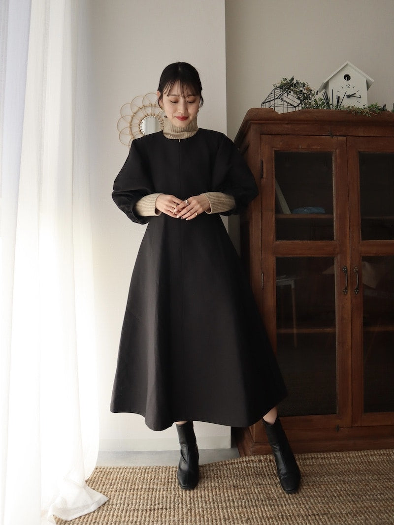 soft leather one-piece【black】