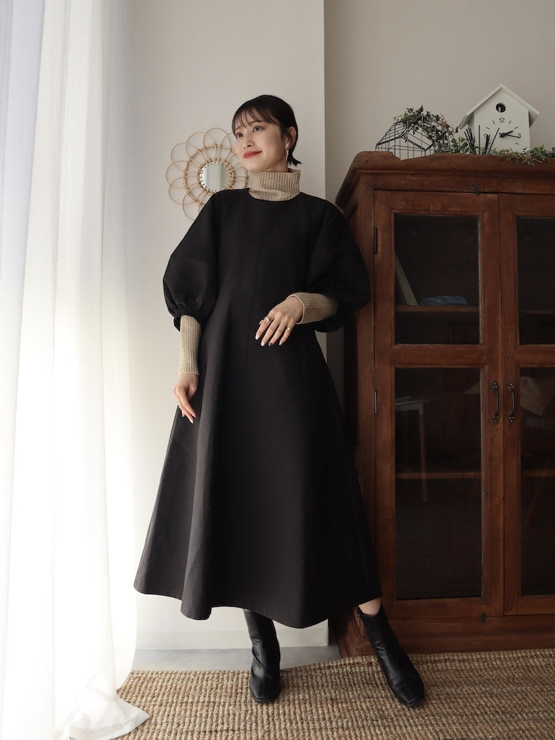 soft leather one-piece【black】