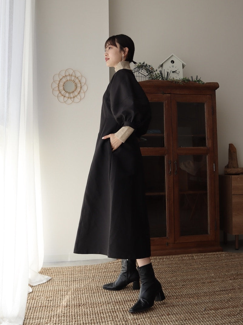 soft leather one-piece【black】