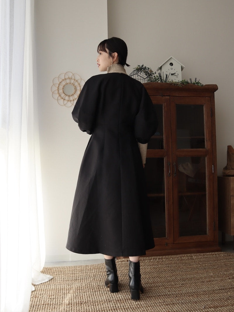 soft leather one-piece【black】