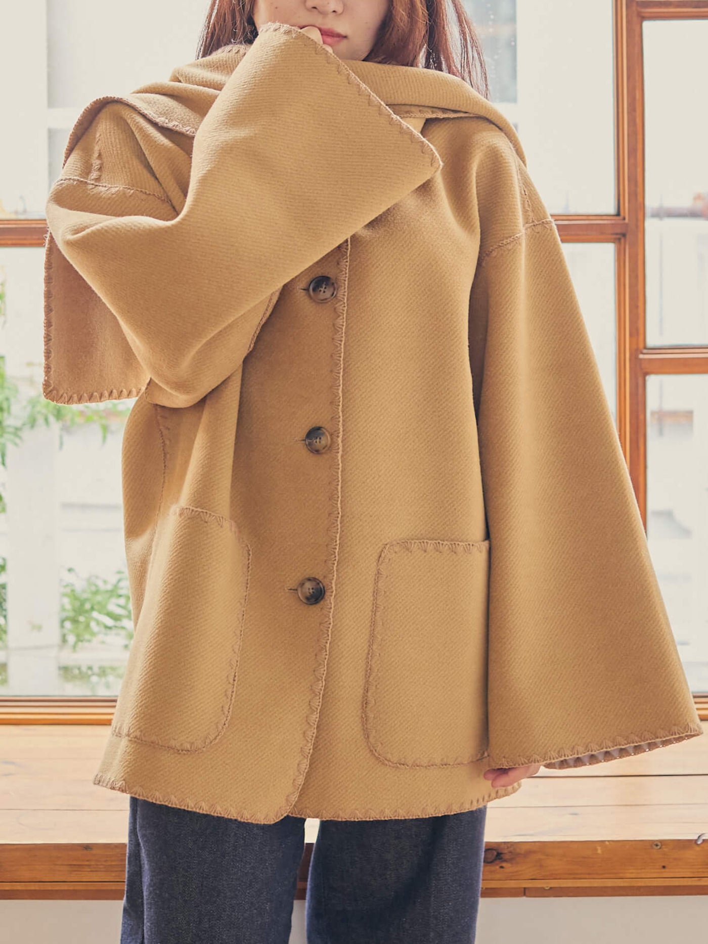 with stall coat【camel】