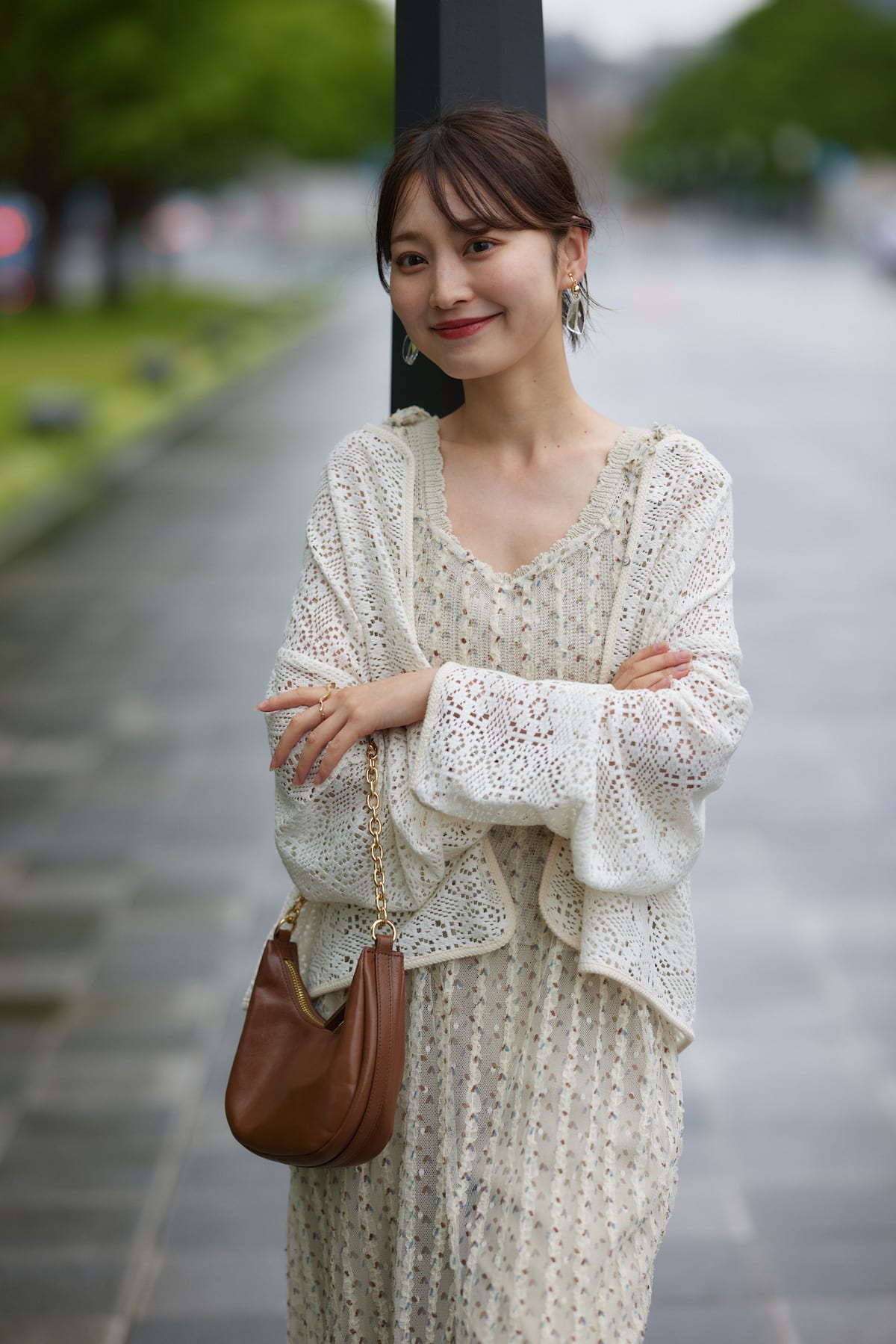 blooming mesh cardigan