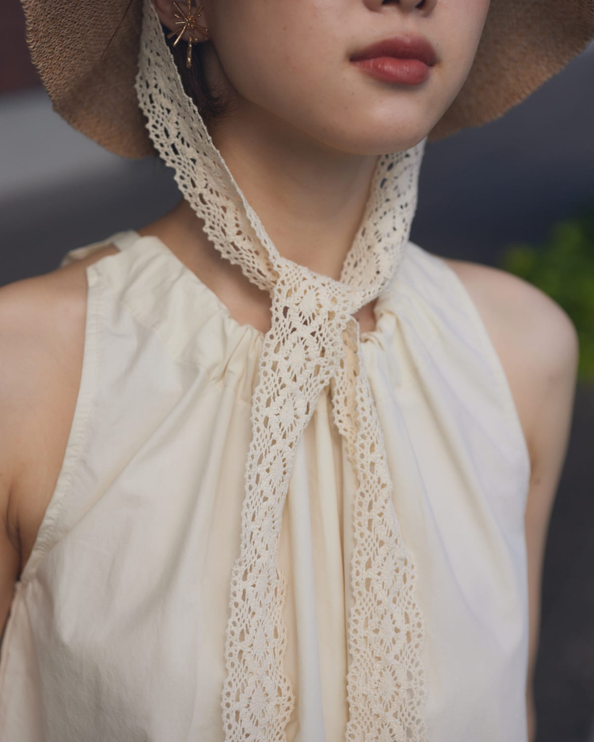 lace straw hat