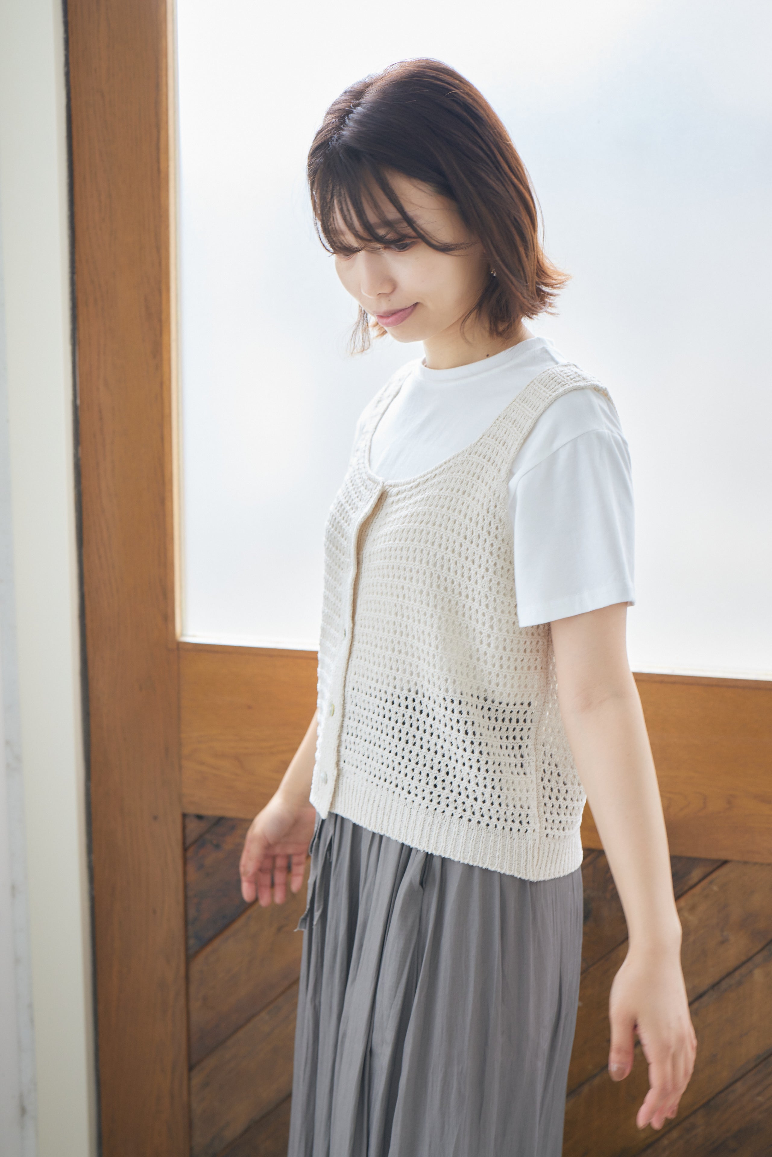 shell button  bustier + modal Tshirt