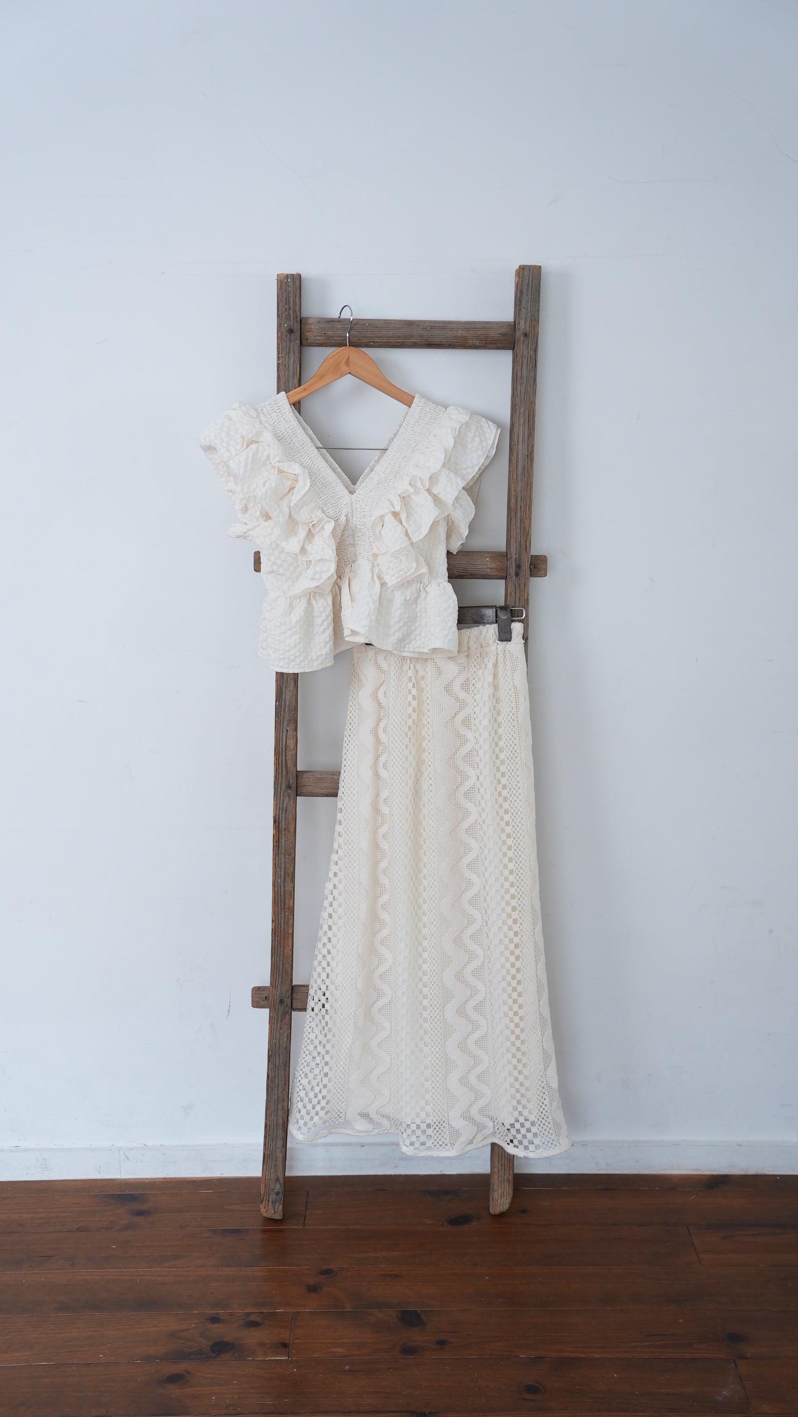 FRILL GIRLY BLOUSE ELEGANT SET