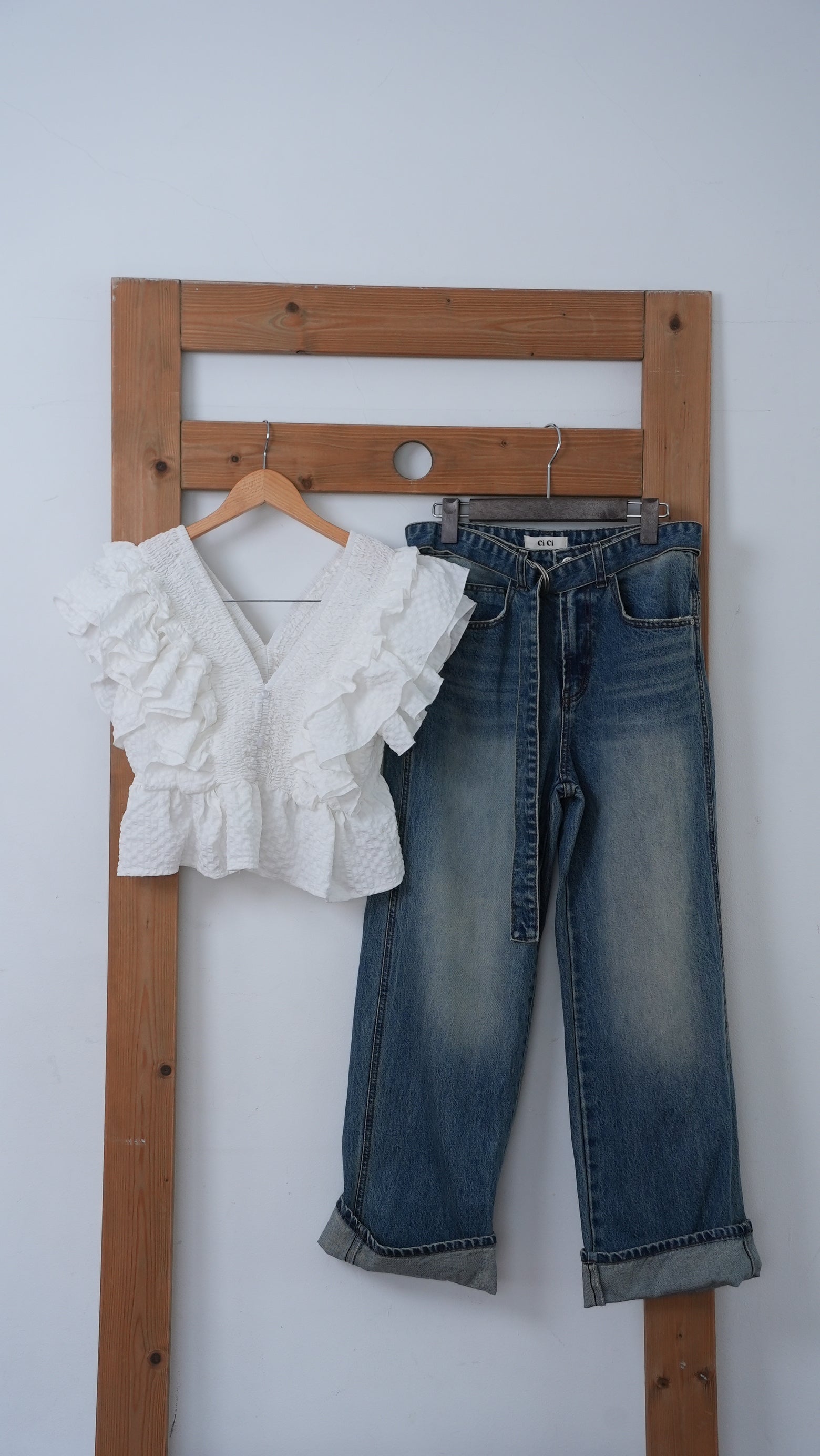 FRILL GIRLY BLOUSE CASUAL SET