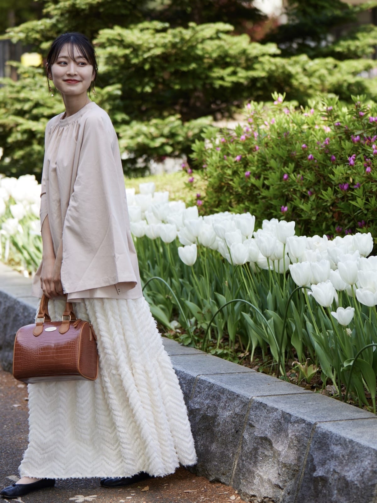 sleeve slit gather blouse POPUP