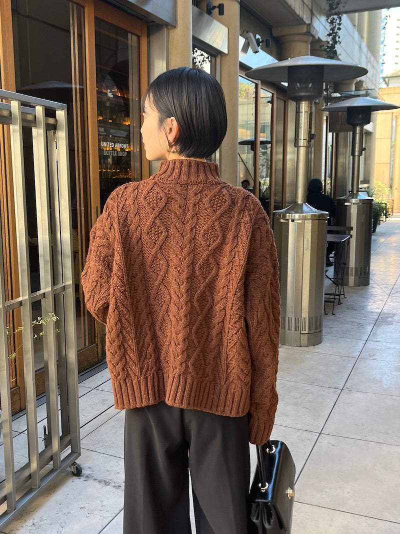 fringe design knit【brown】